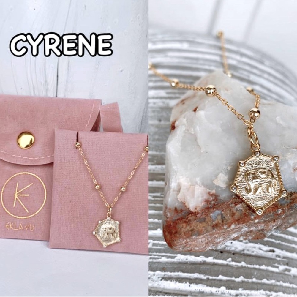 The Cyrene Necklace (18K Gold Vermeil over .925 Sterling Silver) with tag